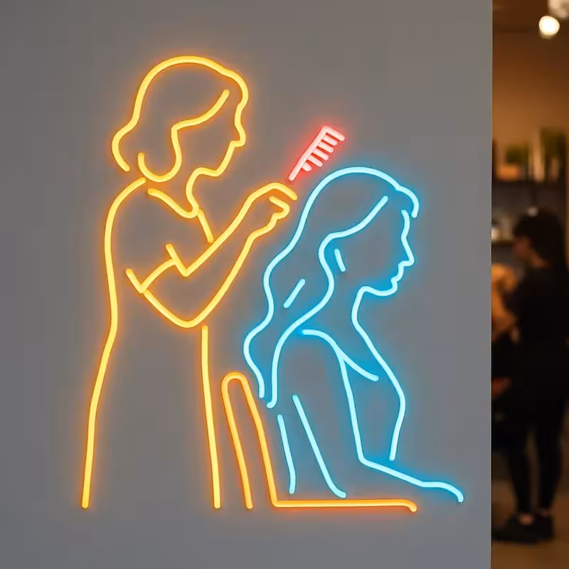 تابلو نئون طرح آرایشگاه زنانه کد JOB014