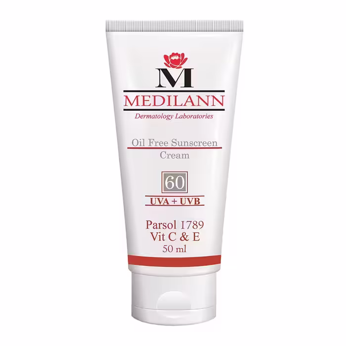 کرم ضد آفتاب رنگی SPF60 مدیلن مناسب پوست های چرب و آکنه ای 50 میل