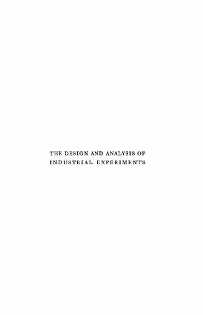 خرید و دانلود نسخه کامل کتاب The Design and Analysis of Industrial Experiments
