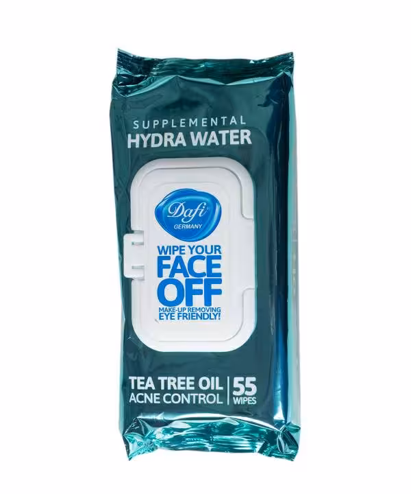 دستمال مرطوب پاک کننده آرایش دافی مدل Hydra Water بسته 55 عددی Dafi Hydra Water Make Up Remover Cleansing Wipes 55PCS