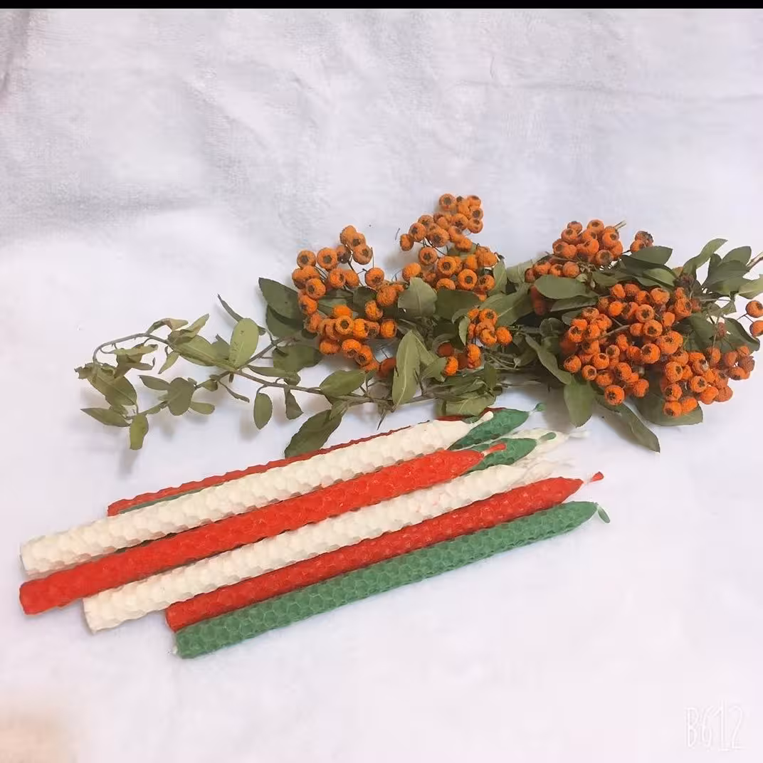 شمع موم عسلی (بیزوکس) مدادی اندازه بلند