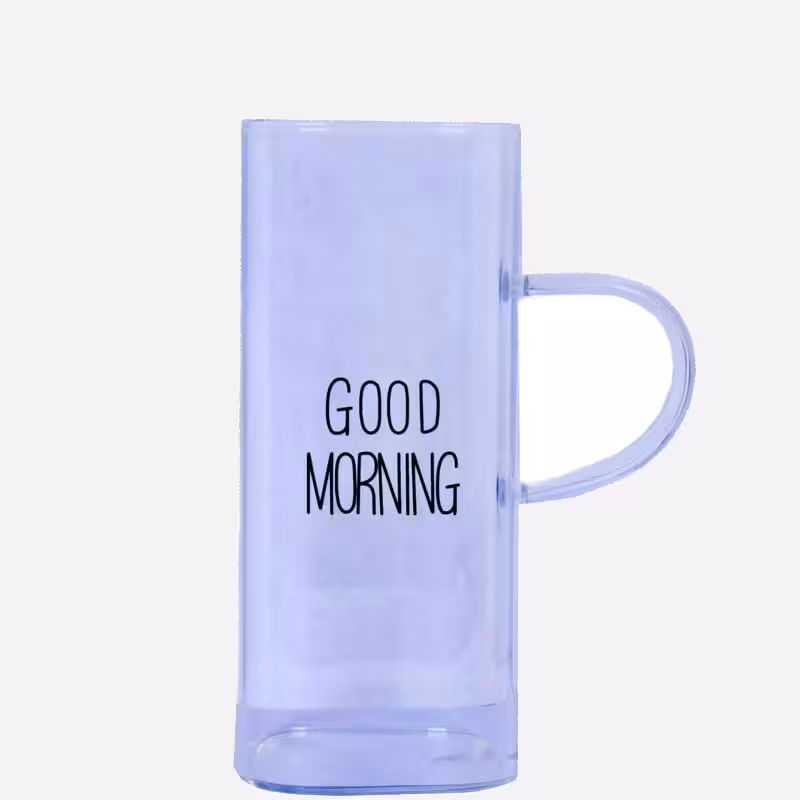 لیوان پیرکس مربع مدل GOOD MORNING