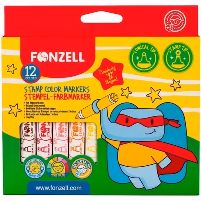 ماژیک 12 رنگ Stamp Color Markers