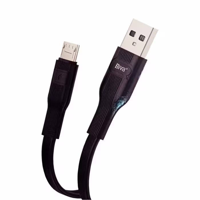 کابل فست شارژ فلت پی وی سی USB به MicroUSB بیوا (Biva) مدل C-01V طول 1 متر