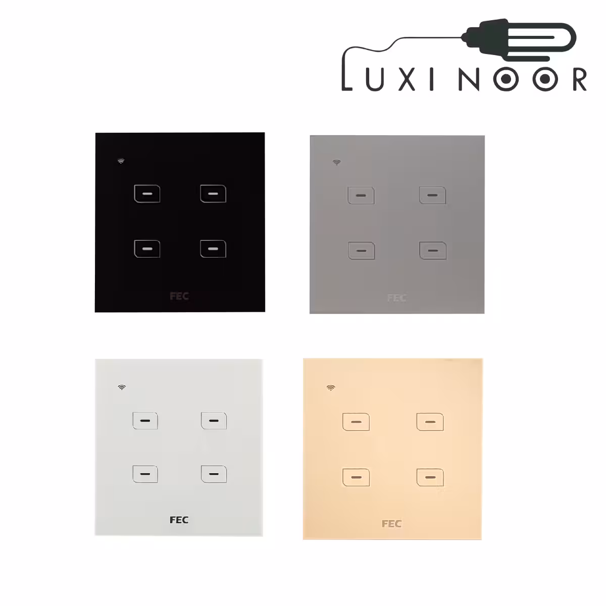 کلید هوشمند لمسی طرح مدرن اف ای سی 4 پل مدل FEC-SW-04