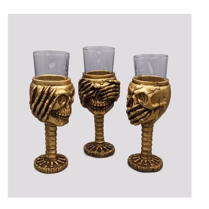 مجسمه دکوری مدل جام سه اسکلت مجموعه سه عددی