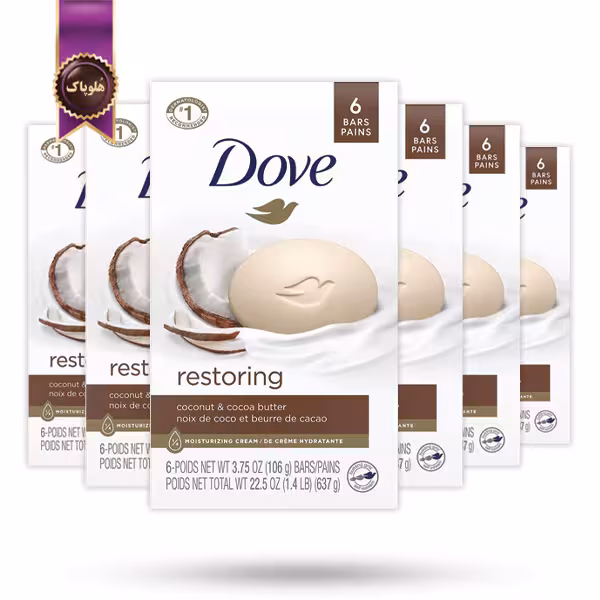 6 بسته صابون داو dove مدل restoring پک 6تایی  (اورجینال)