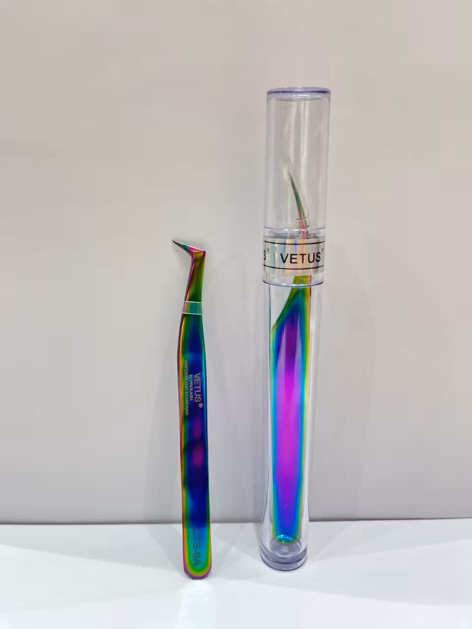 پنس / انبر اکستنشن مژه وتوس 90 درجه هفت رنگ سالن Salon