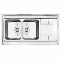 سینک ظرفشویی روکار دو لگن کن مدل P9052