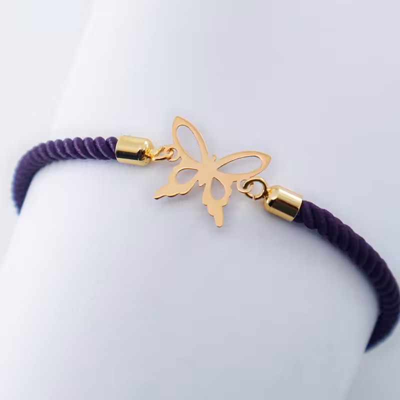 دستبند بافت پلاک پروانه