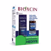 پک شامپو بیوکسین BIOXCIN بیوتین حجم 300 میل و بسته 60 عددی قرص تقویت مو