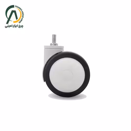 چرخ بیمارستانی دوقلو دورپیو پیچی گردان قطر 75 میلی متر