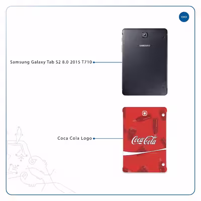 برچسب پوششی ماهوت مدل Coca-Cola-Logo مناسب برای تبلت سامسونگ Galaxy Tab S2 8.0 2015 T710