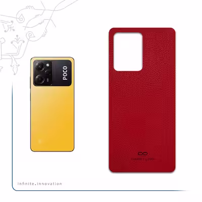 برچسب پوششی ماهوت مدل Red-Leather مناسب برای گوشی موبایل شیائومی Poco X5 Pro