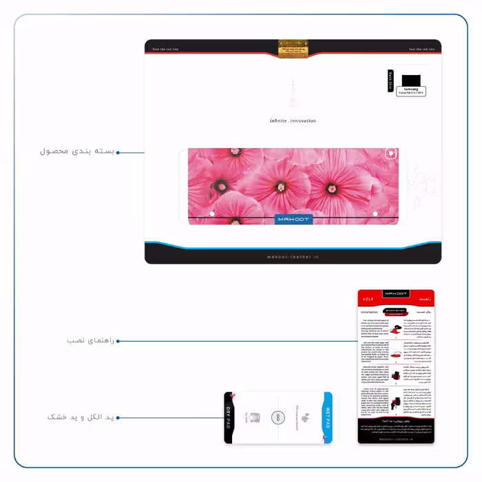 برچسب پوششی ماهوت مدل Pink-Flower مناسب برای تبلت سامسونگ Galaxy Tab S2 9.7 2015 T815