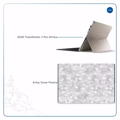 برچسب پوششی ماهوت مدل Army-Snow-Pixel مناسب برای تبلت ایسوس Transformer 3 Pro 2016
