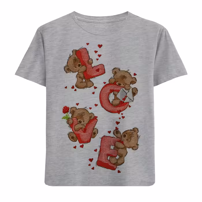 تی شرت آستین کوتاه بچگانه مدل M72 LOVE