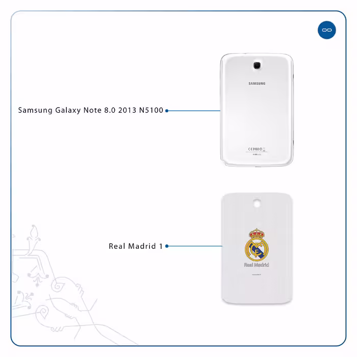برچسب پوششی ماهوت مدل Real-Madrid مناسب برای تبلت سامسونگ Galaxy Note 8.0 2013 N5100