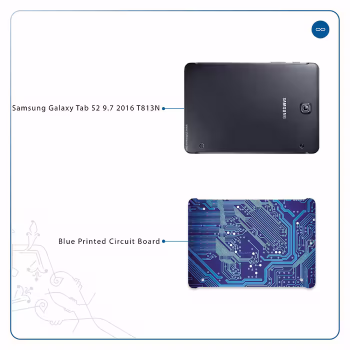 برچسب پوششی ماهوت مدل Blue Printed Circuit Board مناسب برای تبلت سامسونگ Galaxy Tab S2 9.7 2016 T813N
