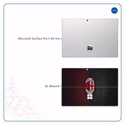 برچسب پوششی ماهوت مدل AC-Milan مناسب برای تبلت مایکروسافت Surface Pro 4 2015