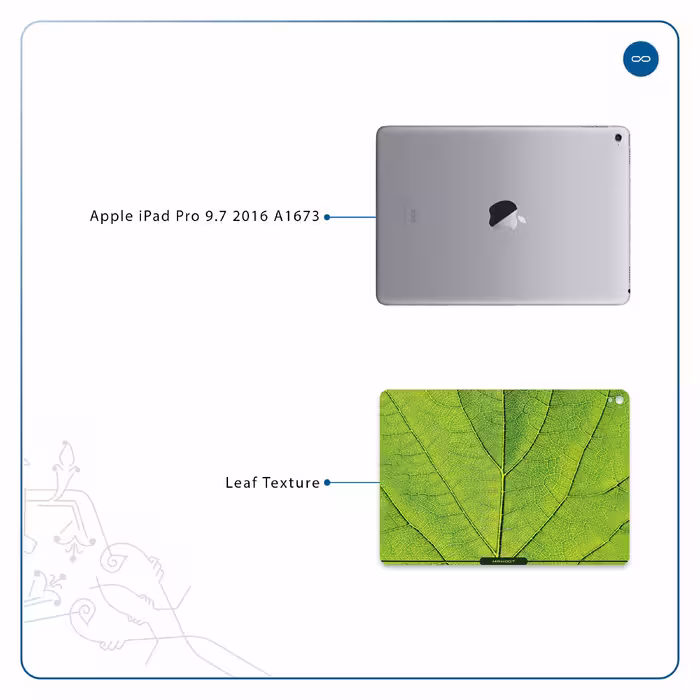 برچسب پوششی ماهوت مدل Leaf-Texture مناسب برای تبلت اپل iPad Pro 9.7 2016 A1673