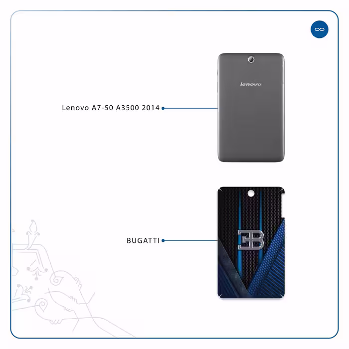 برچسب پوششی ماهوت مدل BUGATTI مناسب برای تبلت لنوو A7-50 A3500 2014