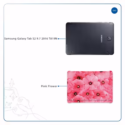 برچسب پوششی ماهوت مدل Pink-Flower مناسب برای تبلت سامسونگ Galaxy Tab S2 9.7 2016 T819N