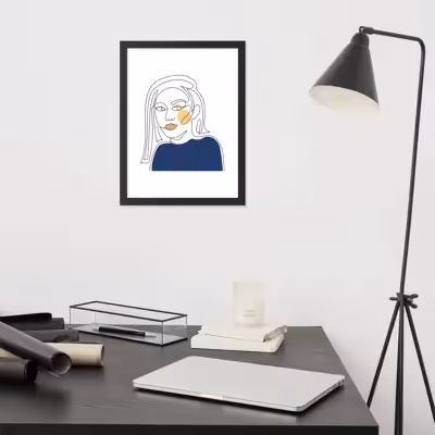 تابلو مدل دکوراتیو مینیمال طرح دختر کد 2828