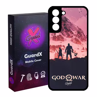 کاور گارد ایکس طرح God of War مدل Glass10075 مناسب برای گوشی موبایل سامسونگ Galaxy S21 FE