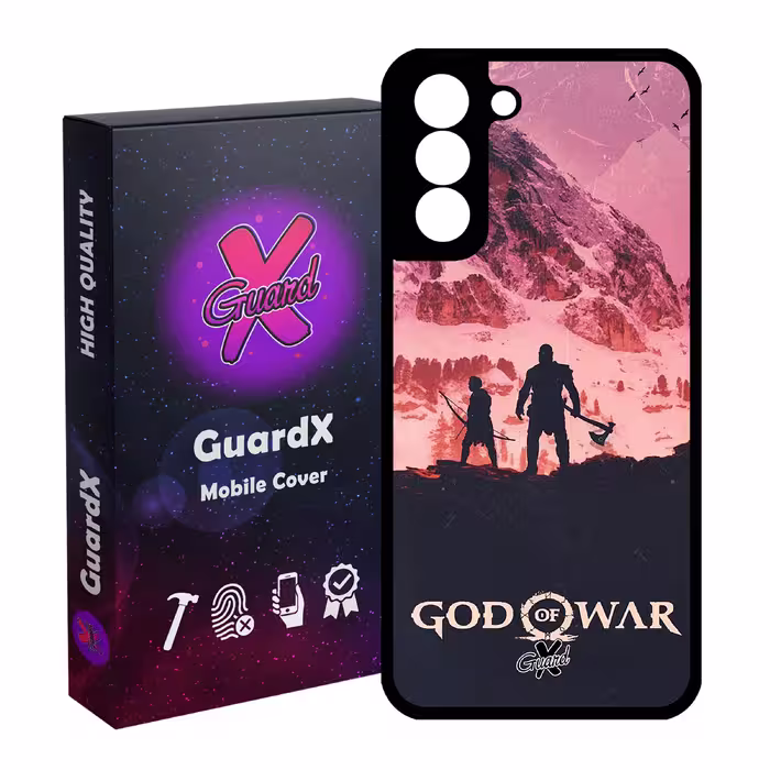 کاور گارد ایکس طرح God of War مدل Glass10075 مناسب برای گوشی موبایل سامسونگ Galaxy S21 FE