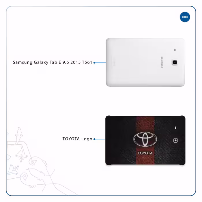 برچسب پوششی ماهوت مدل TOYOTA-Logo مناسب برای تبلت سامسونگ Galaxy Tab E 9.6 2015 T561