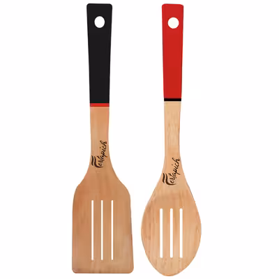 سرویس کفگیر و ملاقه 2 پارچه فرتاپیچ مدل چوبی کد 022