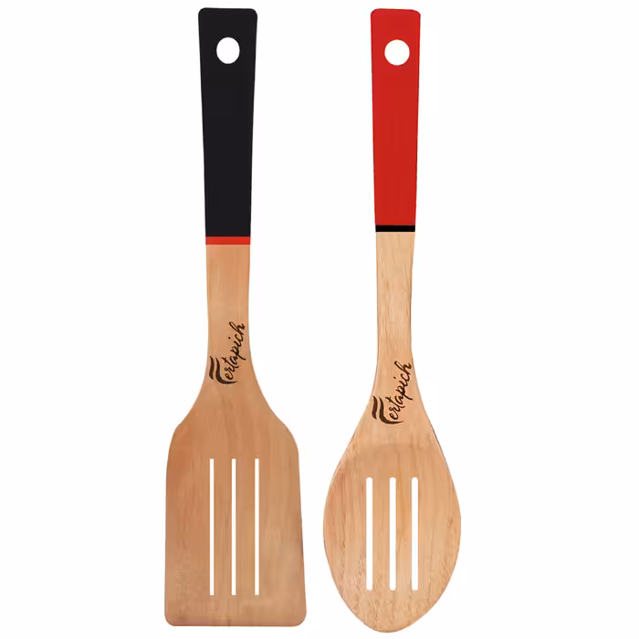 سرویس کفگیر و ملاقه 2 پارچه فرتاپیچ مدل چوبی کد 022