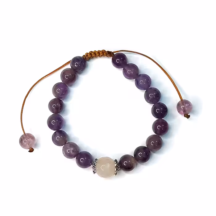 دستبند ناماسته مدل آمتیست و کوارتز کد 92