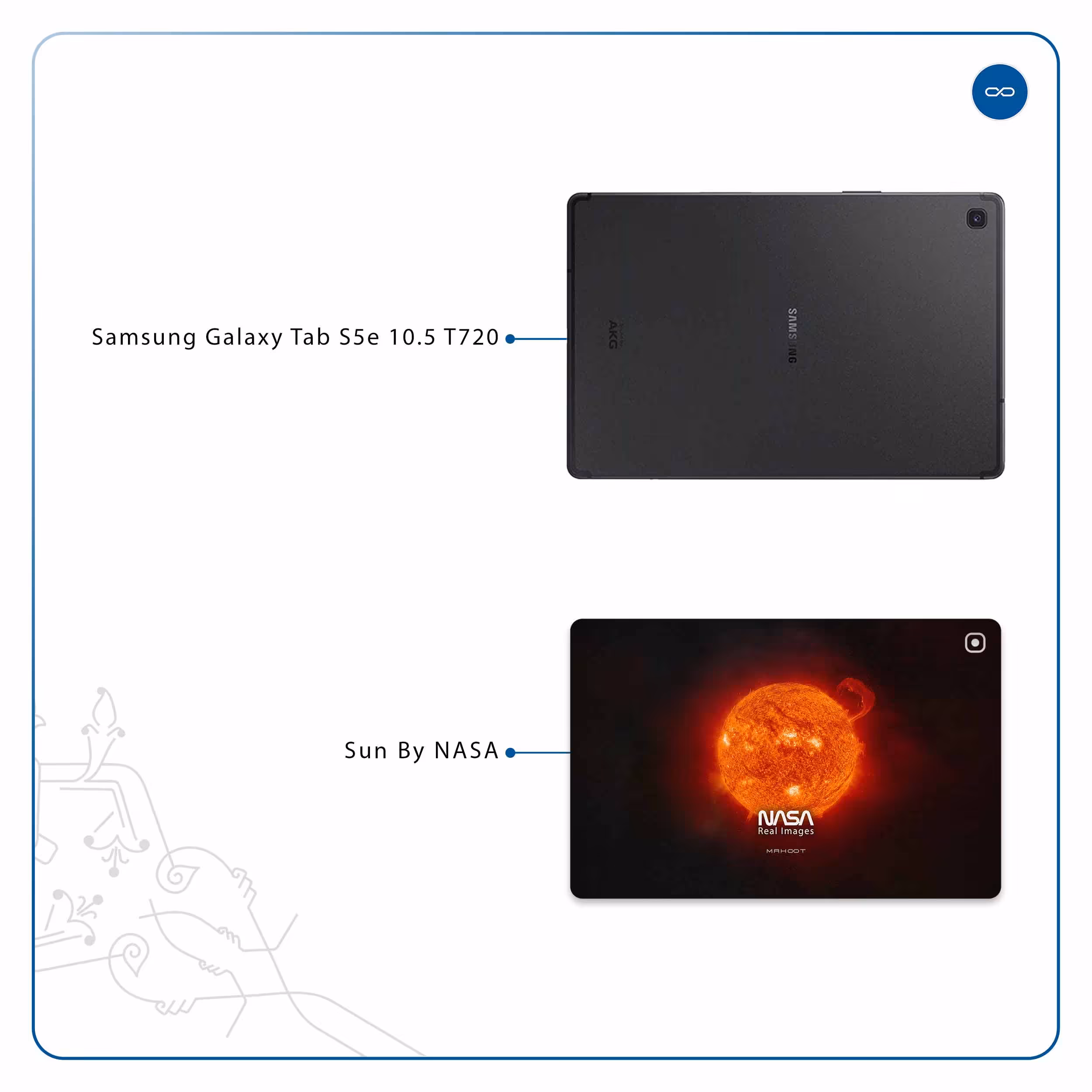 برچسب پوششی ماهوت مدل Sun-By-NASA مناسب برای تبلت سامسونگ Galaxy Tab S5e 10.5 2019 T720