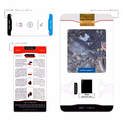برچسب پوششی ماهوت مدل Broken black marble مناسب برای گوشی موبایل سونی Xperia XA1 Ultra