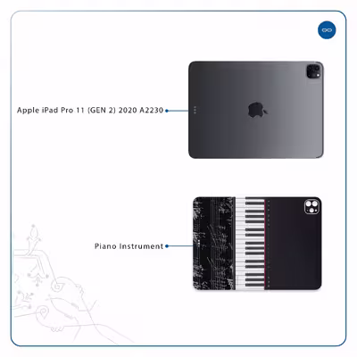 برچسب پوششی ماهوت مدل Piano-Instrument مناسب برای تبلت اپل iPad Pro 11 (GEN 2) 2020 A2230
