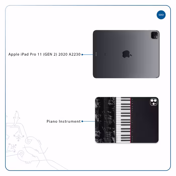برچسب پوششی ماهوت مدل Piano-Instrument مناسب برای تبلت اپل iPad Pro 11 (GEN 2) 2020 A2230