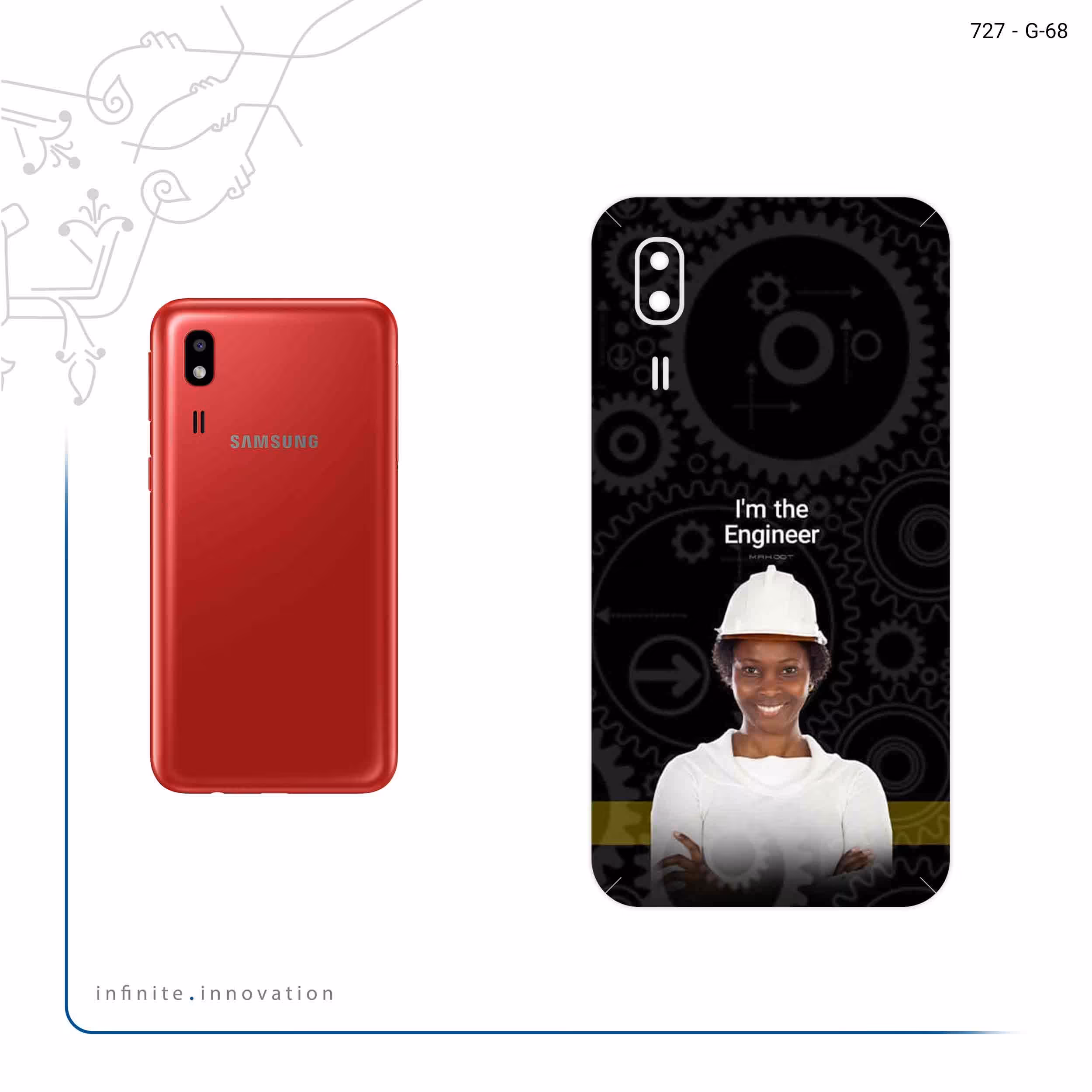 برچسب پوششی ماهوت مدل Engineer مناسب برای گوشی موبایل سامسونگ Galaxy A2 Core