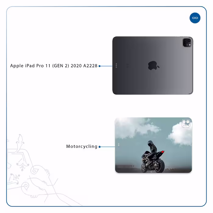 برچسب پوششی ماهوت مدل Motorcycling مناسب برای تبلت اپل iPad Pro 11 (GEN 2) 2020 A2228