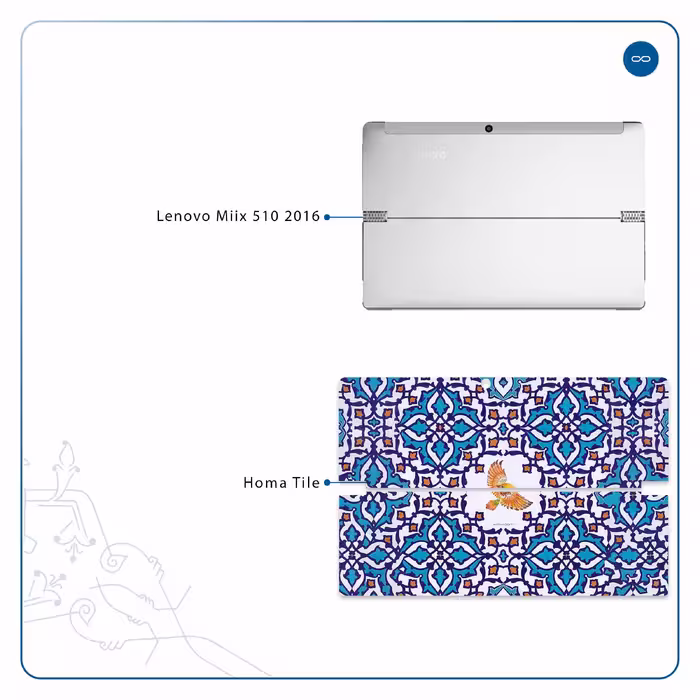 برچسب پوششی ماهوت مدل Homa Tile مناسب برای تبلت لنوو Miix 510 2016