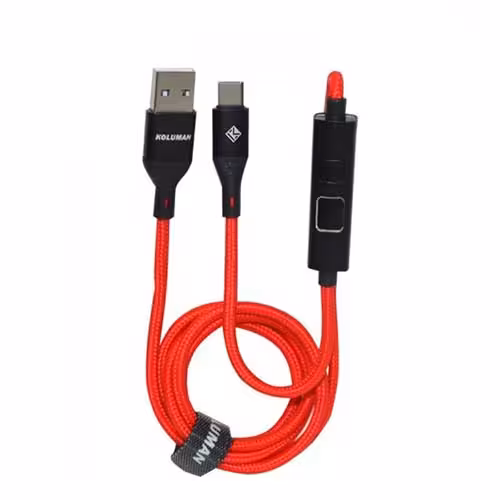 کابل شارژ تایپ سی تایمردار کلومن مدل KD_L66 به طول 1 متر