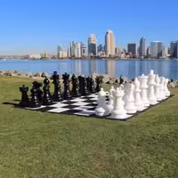 مجسمه ست کامل مهره شطرنج کنار سالنی مجموعه 32عددی مناسب زمین بازی