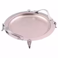 سینی دایره دسته نقره ای Wave ساده پایه دار ریور کد B1437