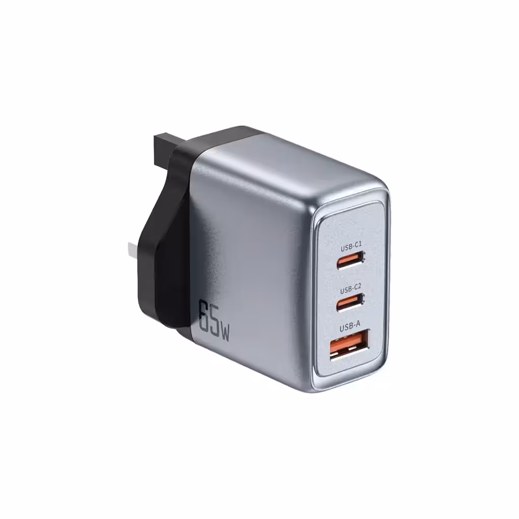 شارژر دیواری گرین لاین Green Lion GNGAN65WUK GaN Premium UK Plug Wall Charger 65W