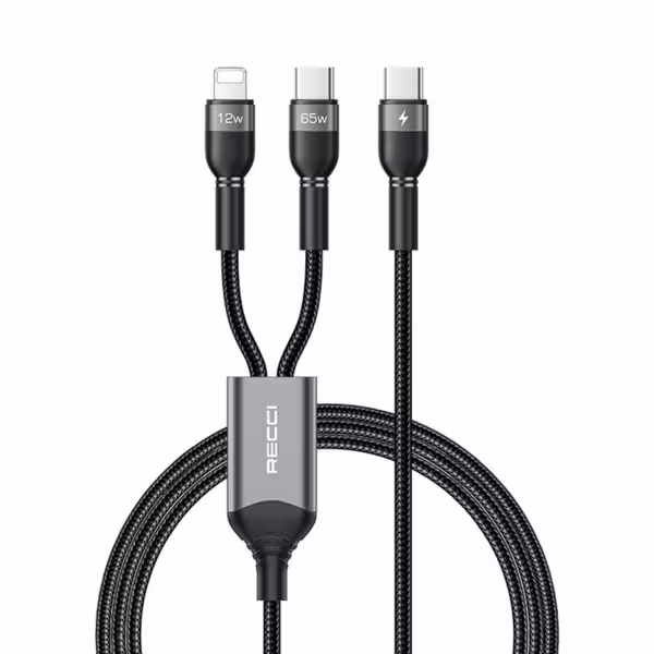 کابل شارژ دو سر تایپ سی به تایپ سی و لایتنینگ رسی مدل RTC-T16