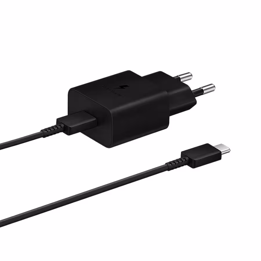 شارژر دیواری فست شارژ 15 وات اصلی سامسونگ مدل 15Watt USB C TO C مدل EP-T1510 به همراه کابل دو سر تایپ سی