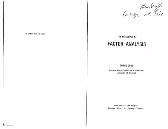 خرید و دانلود نسخه کامل کتاب The Essentials of Factor Analysis