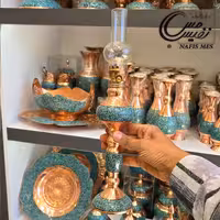 چراغ گرد سوز مس فیروزه کوبی