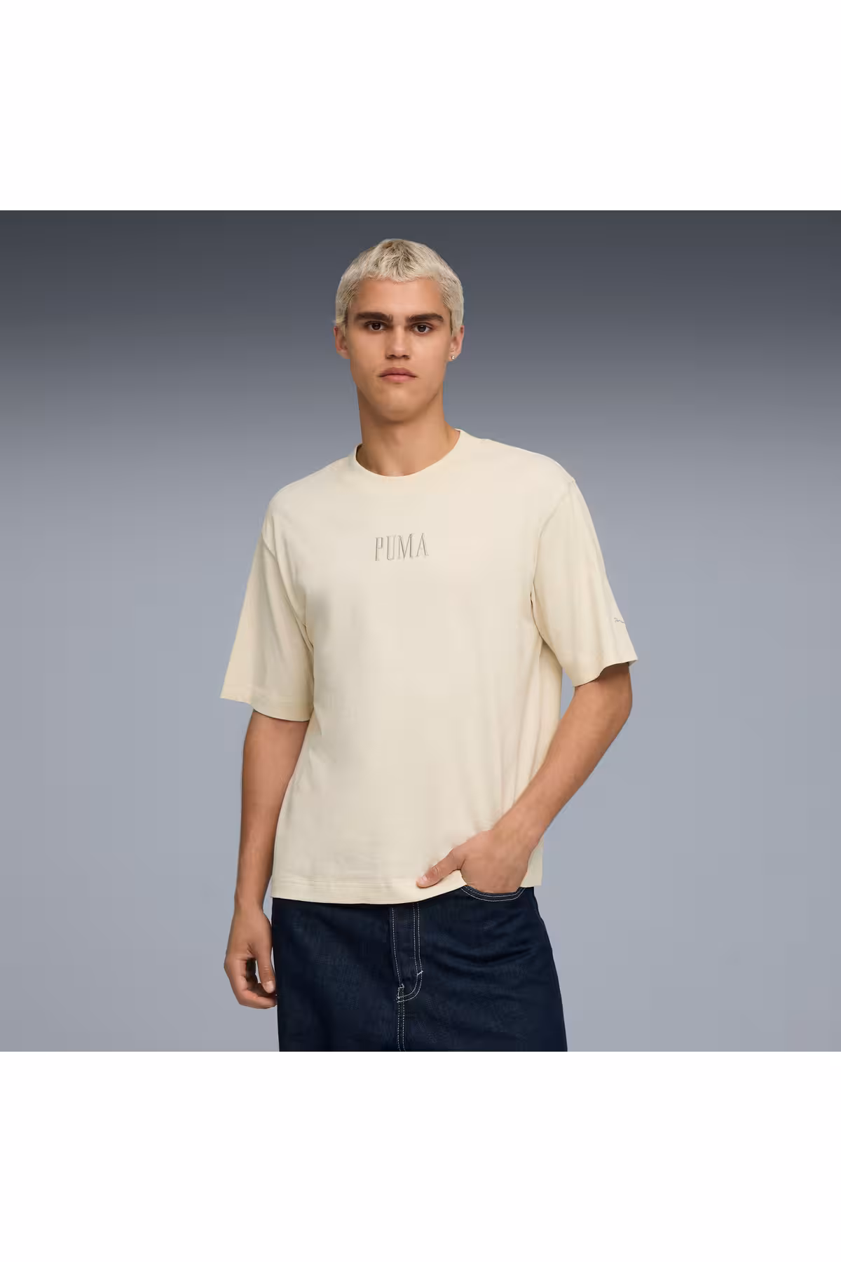 تی شرت مردانه و زنانه ESSENTIALS GRAPHIC کرم UNISEX BOXY Puma